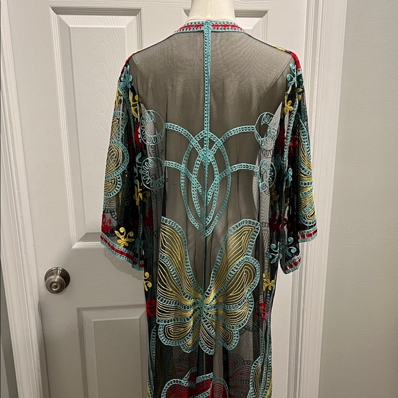 Embroidered Sheer Robe - Picture 5 of 5